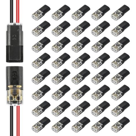 40 Pièces Connecteur De Câble Enfichable à 2 Broches,Connecteur Etanche  Connexion enfichable,installation sans outil,Étanchéité IP67,Repères de polarité clairs,anti-erreur,Durable et sûr (1/5)