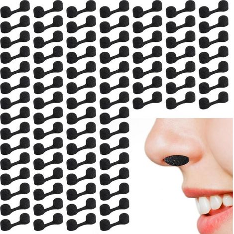 200 filtres pour le nez jetables, en éponge, filtres pour narines pour spray, bronzage, soudure, allergies, poussière, zones de construction (noir) (1/5)