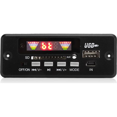 Carte décodeur d'appel Bluetooth 5.0 avec écran couleur et lecture sans perte FLAC/MP3 (noire) (1/5)