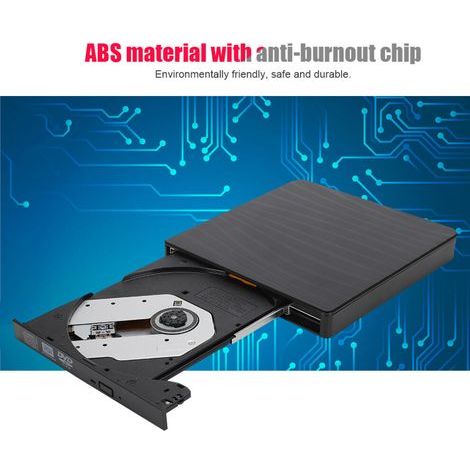 Graveur CD/DVD avec interface USB 3.0 Type-C, lecteur optique externe portable, lecteur de cartes, transfert de données haute vitesse multifonctionnel, plug and play. (1/2)