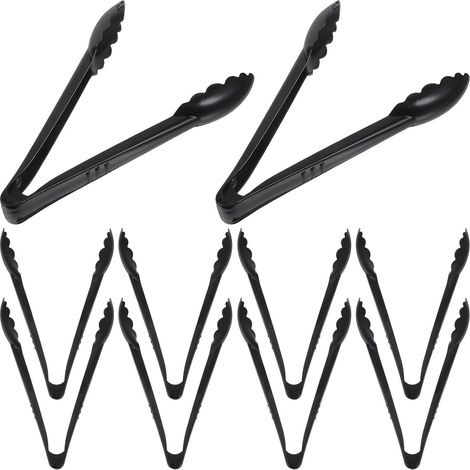 10 Stück Schwarze Servierzangen aus Kunststoff Pp Leichte und Langlebige Grillklemmen für Buffet Catering und Feierlichkeiten Elegantes Design Praktische Lebensmittelzangen (1/5)