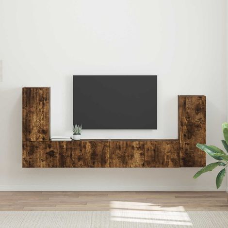 TV-Schrankset 4 pcs Geräucherte Eiche Holzwerkstoff