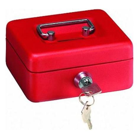 ARREGUI Elegant Caja Caudales con Llave para Contar y Transportar Dinero, Caja de Seguridad de acero con ranura, Caja fuerte portatil 12,5 cm de ancho Azul C9005
