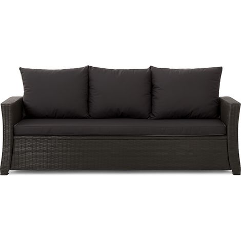 Coussins de canapé meubles de jardin en résine tressée Tressée Noir, Coussins balançoire extérieur 150x50x50cm Coussin de banc de jardin extérieur-Mix (1/5)