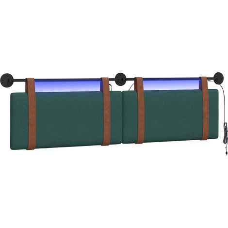 Maison Exclusive - Testiera sospesa Con luce LED Verde Scuro PU Antico (1/5)