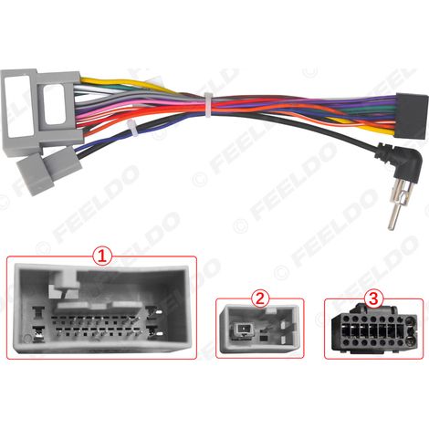 Compatible avec le câble d'alimentation de l'unité principale de navigation Android Honda Fit/City/Gree, coude de câble modifié PalmXun 16 broches.