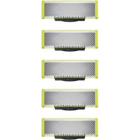 Lames de rechange universelles pour rasoir/tondeuse OneBlade – Acier inoxydable résistant, idéales pour le rasage, la coupe et le stylisme des poils, pack de 5 pièces (1/5)