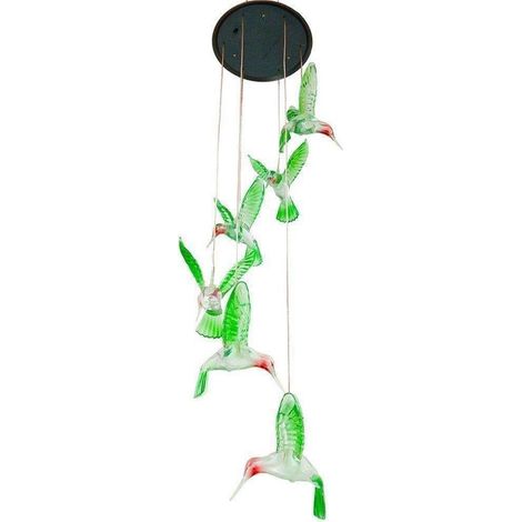 Carillons Éoliens Solaire Colibri Carillon de Vent LED Multicolore Suspendu Lampe Étanche Solaire Lumières Carillon Extérieure Décoration de Jardin