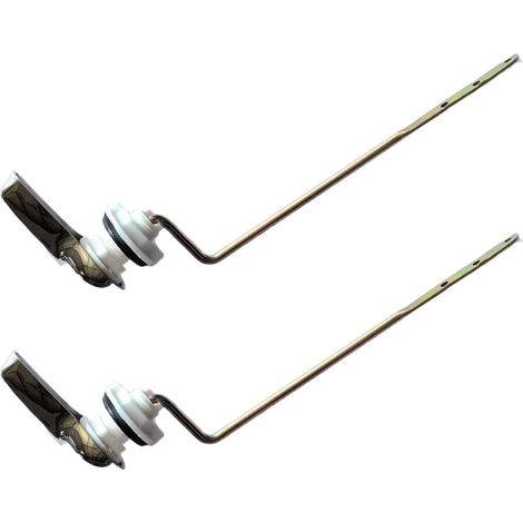 Lot de 2 poignées de chasse d'eau de rechange compatibles avec les poignées à levier de réservoir de toilette à montage latéral