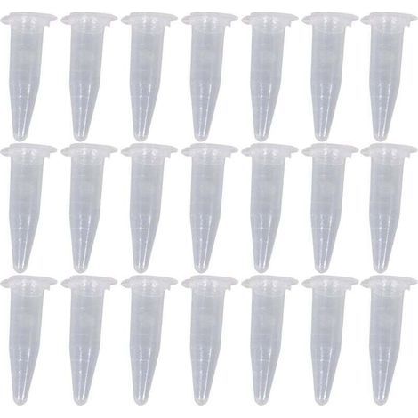Lot de 100 Tubes à Essai Miniatures 1.5 ml Plastique Transparent Bouchon Pression pour Centrifugeuse 42 x 11 mm (1/4)