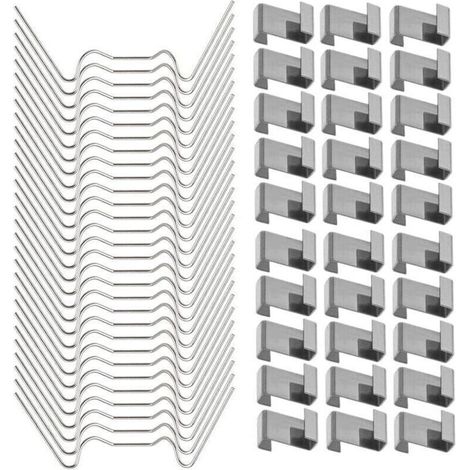 120 Pièces Attaches de Serre pour Verre Acier Inoxydable avec 60 Clips W et 60 Clips Z (1/5)