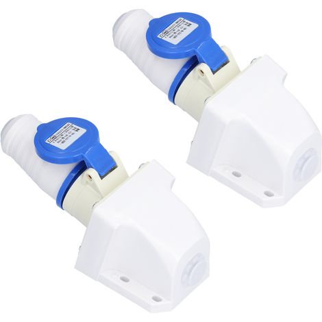 Lot de 2 prises industrielles à 3 broches circulaires, accessoires de connexion d'alimentation 220-250 V 16 A 2P+E (1/5)