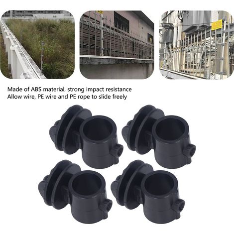 Vis d'Isolateur de Clôture électrique, Résistant aux Chocs Légers pour la Tige de Roulement de Vis de Mini Isolateur ABS (Noir)（20pcs） (1/4)