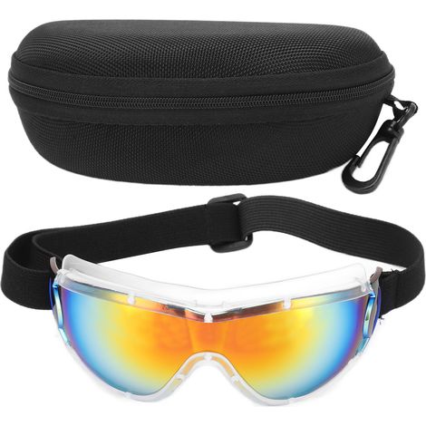 Lunettes de protection anti-éclaboussures UV pour enfants avec boîte de rangement - Monture blanche, film rouge