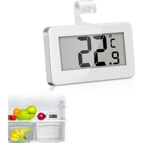 Thermomètre Numérique Mini pour Réfrigérateur, Thermomètre étanche pour Congélateur avec Crochet, Écran Acl Facile Lire(-20 À 60°C) (1/4)