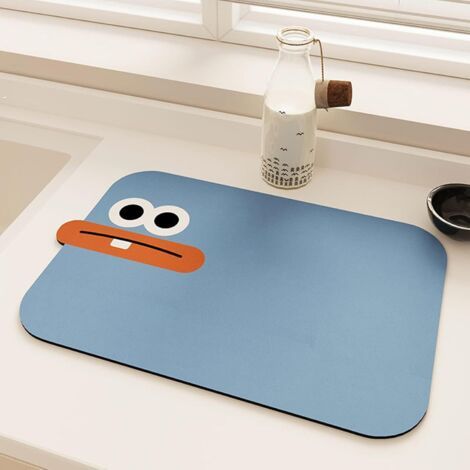 QORVA-Tapis de séchage de vaisselle pour comptoir de cuisine, résistant à la chaleur, tapis d'égouttage, bleu, 40 x 50 cm (1/5)