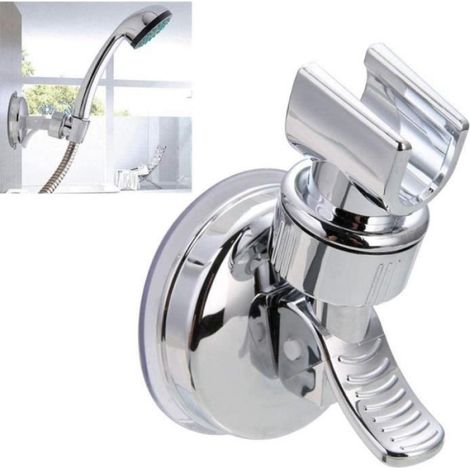 Pommeau de Douche - Universal - Main réglable - Support de douchette - Porte Ventouse - Pleine Placage sur Rail (1/4)