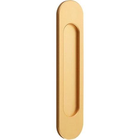 Poignées de porte coulissantes en alliage d'aluminium auto-adhésives encastrées - portes de grange, placards - sans perçage - couleur or, lot de 4 (1/5)
