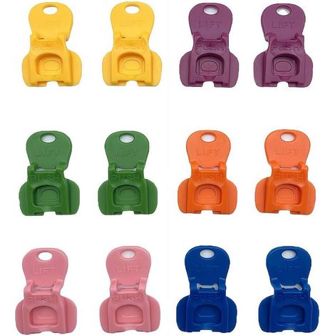 Juego de 12 abrelatas, plástico sin BPA, multicolor, para latas de aluminio, para uso doméstico y en fiestas. (1/5)