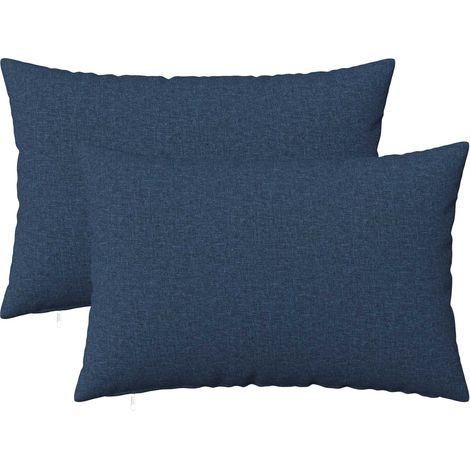 Coussin avec oreiller HEERLEN 2 pc Bleu Tissu vidaXL