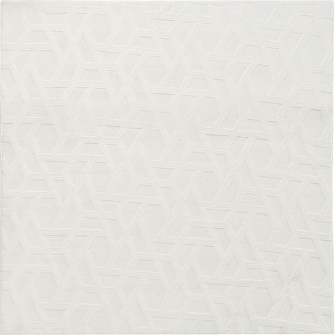 Area Rug Off-White Fabric 160 x 160 cm Jacquard Square Shape Accent Rug ANTERO (1/5)