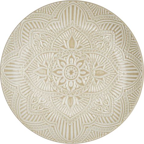 Assiette Élégante en Céramique 27 cm Tous Repas Beige (1/5)