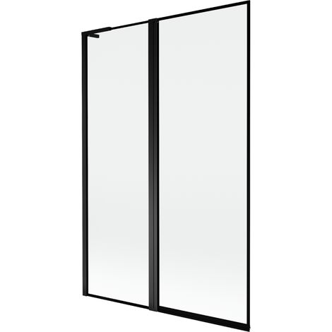 Mexen Mist L paroi de baignoire 2 volets gauche 120 x 150 cm, cadre noir, noir - 8A9L-120-011-70-70-L (1/5)