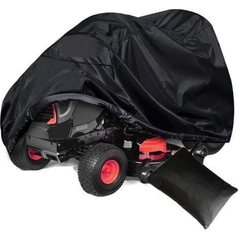 Housse de protection universelle pour tondeuse à gazon avec sac de rangement, imperméable, robuste, résistante aux UV, pour tracteur de jardin (noir, 177×110×110CM) (1/5)