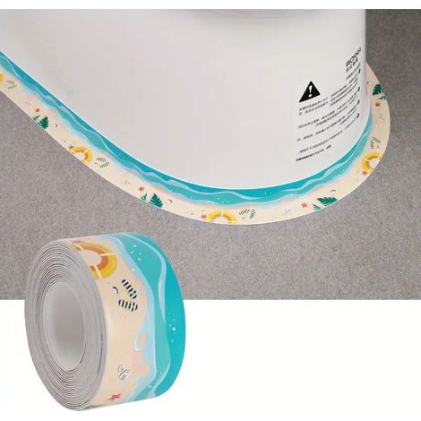 Bande de calfeutrage autocollante étanche, ruban de calfeutrage, ruban d'étanchéité pour douche, baignoire et WC, 3,8 cm x 5 m (1/2)
