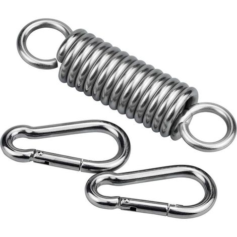 Lot de 3 crochets à ressort en acier inoxydable 304 pour chaise suspendue avec 2 mousquetons robustes - RWJardin ›Mobilier de jardin› Hamacs, balançoires et accessoires ›Matériel de suspension (1/5)