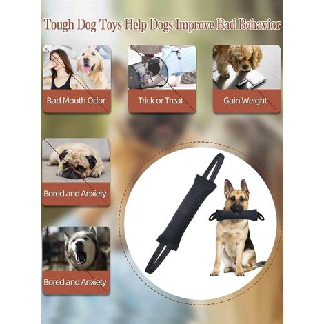 Boudin à Mordre Jouet pour Chien, 30 cm Jouets Interactifs pour Chiens avec 2 Anses, Boudin Mordant Chiens Jouet, pour Le Tir à la Corde et Récupération (1/4)