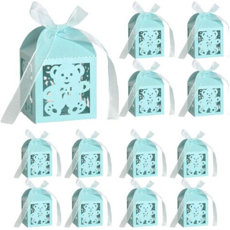 BUNTHAUS 50 boîtes à bonbons évidées en forme d'éléphant, parfaites pour les mariages, la décoration de table et autres occasions