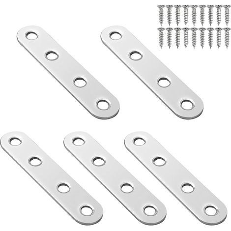 5x Supports de Réparation Plate avec Vis, 77x16x2mm Plaque Perforée (1/5)