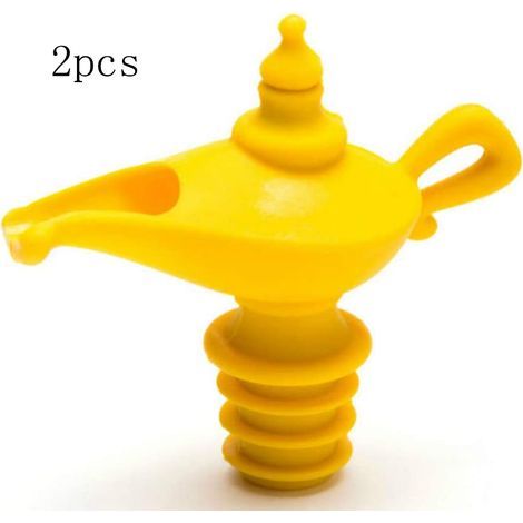 Bouchons à vin réutilisables, joint en silicone jaune vif, verseurs décoratifs compacts et faciles à nettoyer pour un usage quotidien (2 pièces)-AquaForge (1/5)