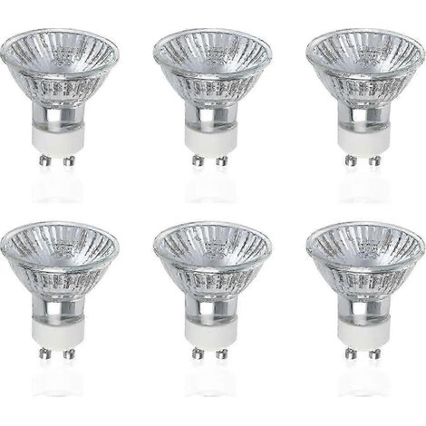 Lot de 6 ampoules halogènes GU10 50 W 220-240 V 700 lm, faisceau de 40°, blanc chaud 2800 K, spots à intensité variable (1/4)
