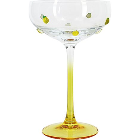 Lot de 4 coupes à champagne 27cl en verre, CITRON (1/2)