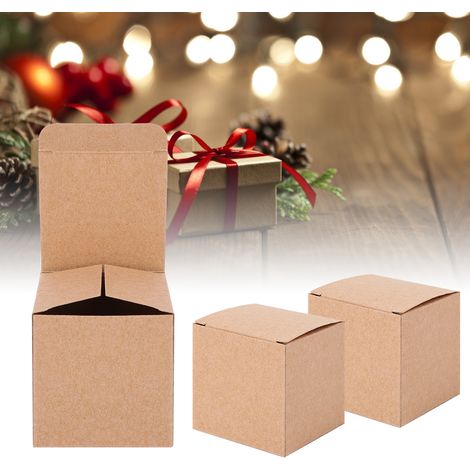 50 Geschenkboxen aus Kraftpapier im Retro-Stil für Weihnachten, Hochzeiten, DIY-Projekte und Bastelarbeiten – 50er-Packung (1/5)
