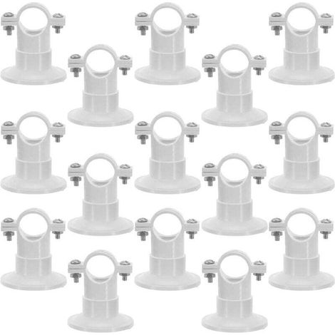 Confezione da 30 fascette stringitubo in PVC bianco per tubi dell'acqua, staffe di fissaggio a U resistenti, diametro 20 mm, adatte per impianti idraulici domestici e sistemi di osmosi inversa.