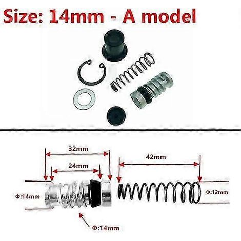 Kit de réparation de piston de maître-cylindre pour pompe de frein et d'embrayage de moto (11 mm, 12,7 mm, 14 mm, 16 mm) - Accessoires de réparation inclus (1 jeu) - Freins pour véhicules motorisés (1 (1/5)