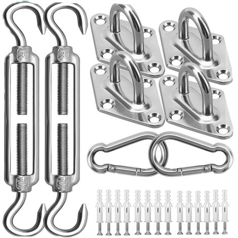 Kit de matériel d'ombrage de voile de soleil robuste M6, ensemble de fixation d'auvent en acier inoxydable 304 (1/5)