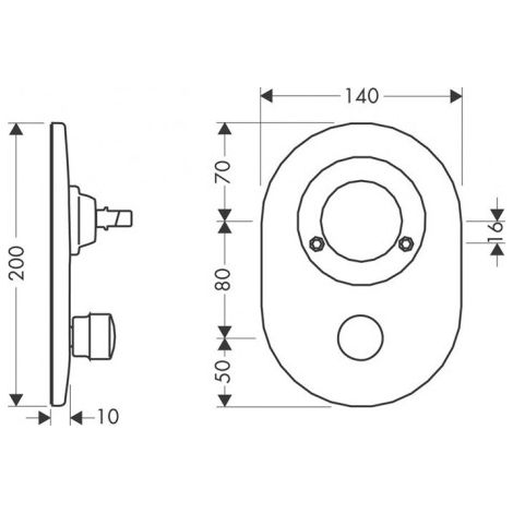 Kit de conversion pour mélangeur de baignoire, distance entre trous 80 mm, aspect acier