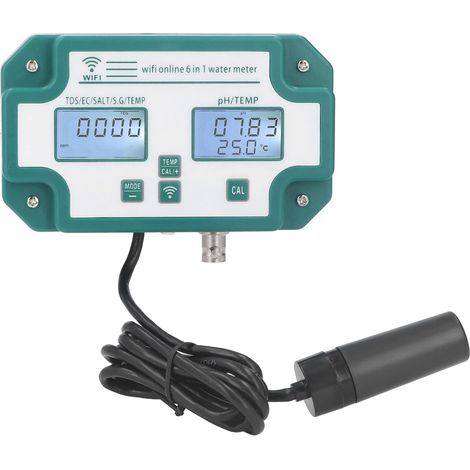 Compteur de L'eau PH TDS EC SG Testeur de Température du Sel Connexion WiFi Détecteur pour Potable(Prise UE) (1/5)