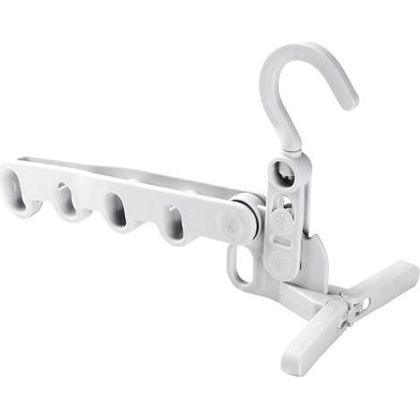 Étendoir à vêtements pliable au-dessus de la porte, cintre suspendu pour buanderie avec 5 trous pour les voyages (1/5)