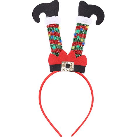 Bandeau de Noël Lumineux Enfant avec Oreilles d'Elfe, Accessoire Cheveux Fête (1/5)