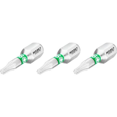 Embout-tournevis (bit) Hazet 2223N-T9/3, hexagone massif 6,3 (1/4 pouce), profil TX intérieur, T9, nombre d'outils : 3 (1/4)