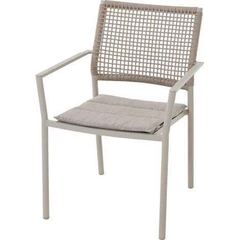 Siena Garden Kent Stapelsessel matt seidengrau/taupe grau Rope