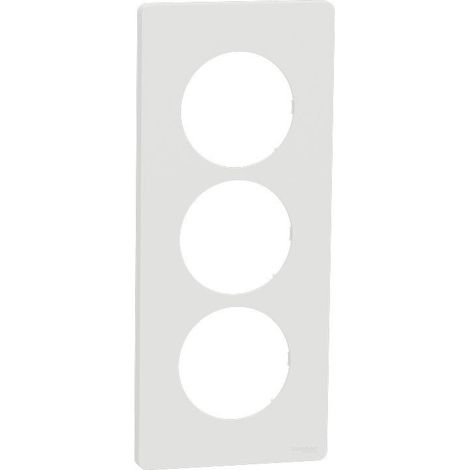 Plaque Odace Blanc craie Architecte 3 postes 57mm (S920816) (1/3)