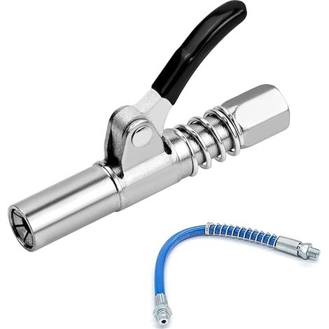 Raccord G pour pistolet à graisse, buse de pistolet à graisse avec tuyau de 30 cm pour pistolet à graisse 1/8" NPT, compatible avec tous les types de pistolets à graisse (1/5)