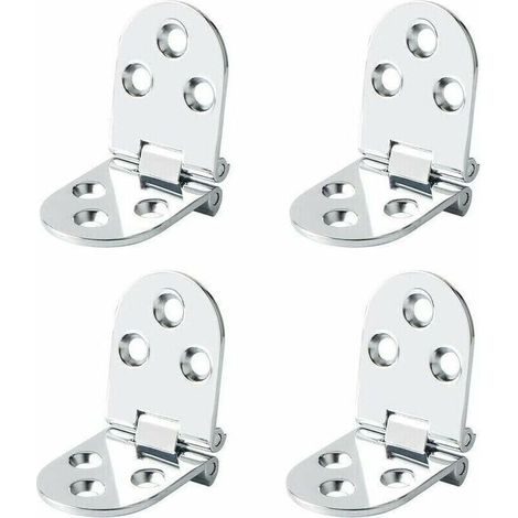 Charnières de Table Pliantes Connecteur Rabattable Montage de Meubles en Inox Pliant de 180 Degrés, 2.5 mm d’épaisseur, Finition de Chrome en Acier Inoxydable, 4 Pcs (1/4)
