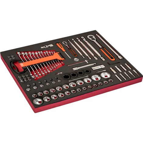 Bahco Fit&Go 3/3 Werkzeugeinlage mit Steckschlüssel-Satz - 93-tlg.